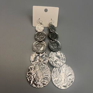 Elegant Hammered Silver Disc Earrings